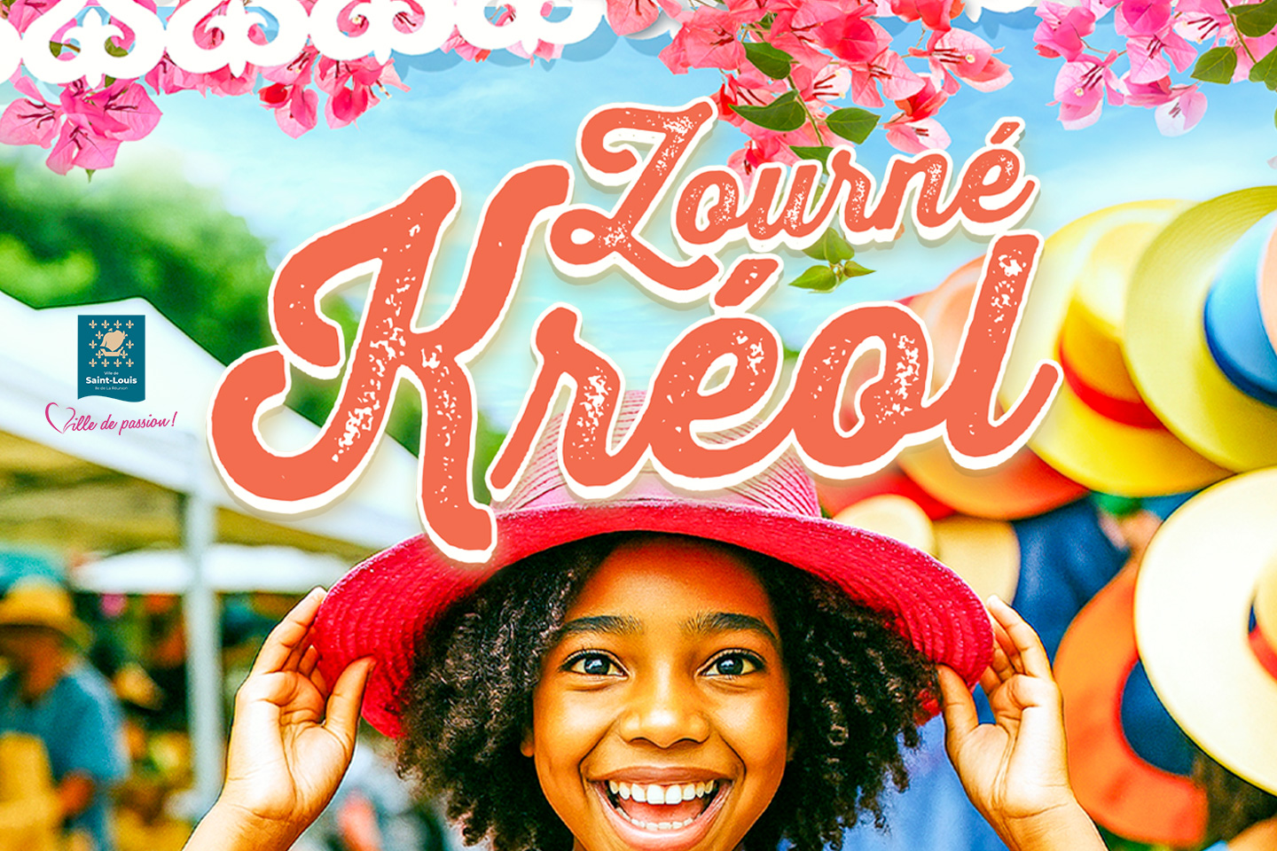 L'image montre une jeune fille souriante avec un chapeau